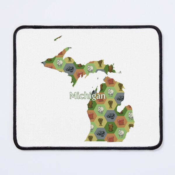 Item preview, Classic Board Game Resource Map of Michigan with State Name designed and sold by adamkenney.
