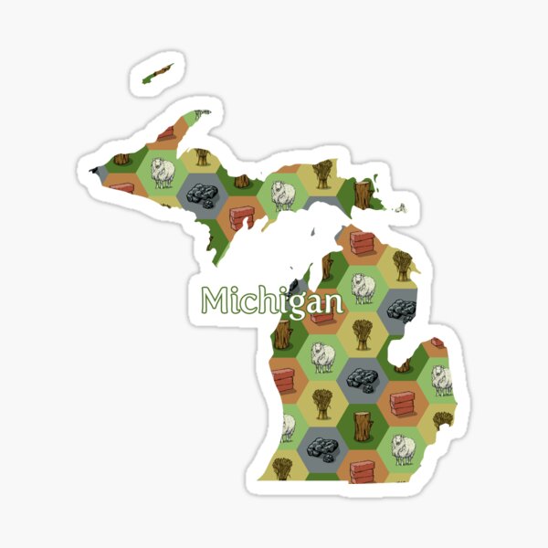 Item preview, Classic Board Game Resource Map of Michigan with State Name designed and sold by adamkenney.