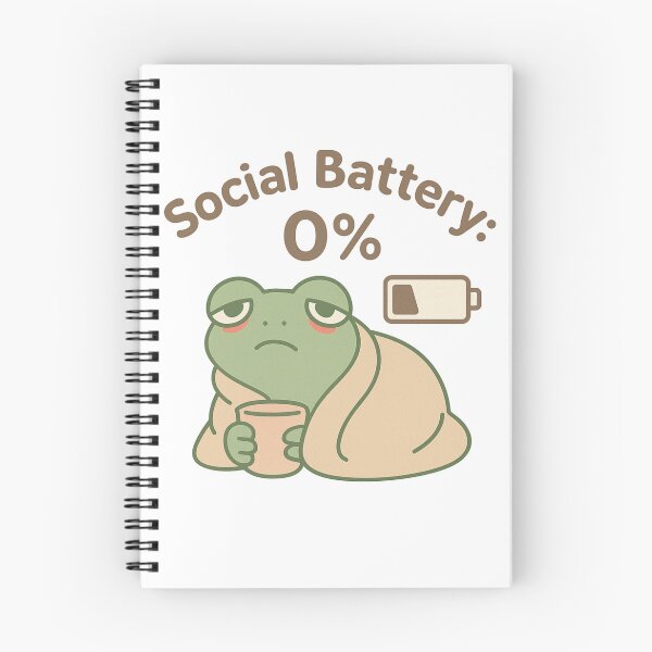 Item preview, Social Battery Frog – “0% Energy Left” designed and sold by KazyWeeb.