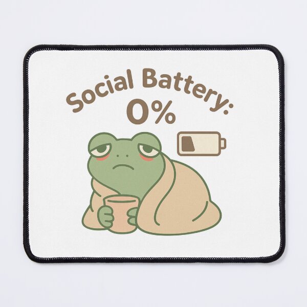 Item preview, Social Battery Frog – “0% Energy Left” designed and sold by KazyWeeb.