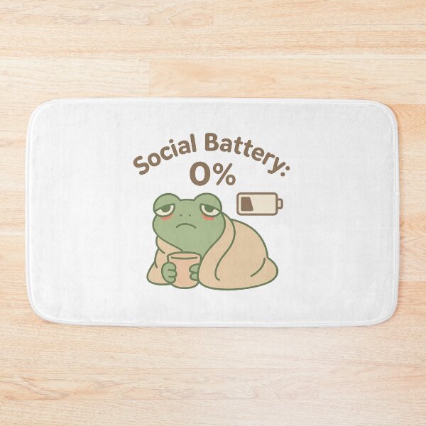 Item preview, Social Battery Frog – “0% Energy Left” designed and sold by KazyWeeb.
