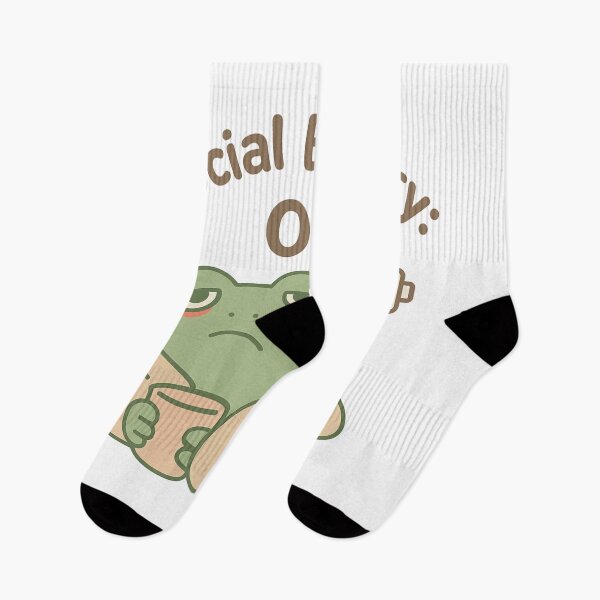 Item preview, Social Battery Frog – “0% Energy Left” designed and sold by KazyWeeb.