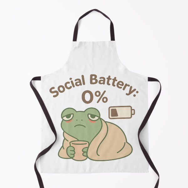 Item preview, Social Battery Frog – “0% Energy Left” designed and sold by KazyWeeb.