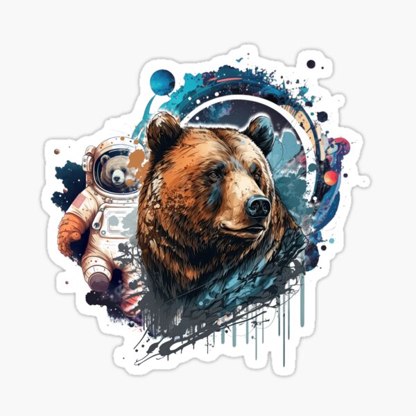 Item preview, Astral Bear | Cosmic Guardian with Spacesuit | Fantasy Animal from the Galaxy designed and sold by AmizDesign.