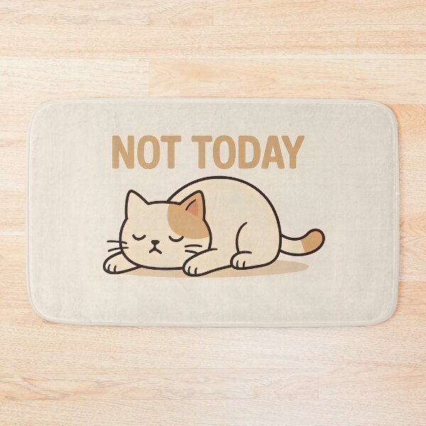 Item preview, Lazy Cat Illustration with Not Today Quote designed and sold by Amr Siam.