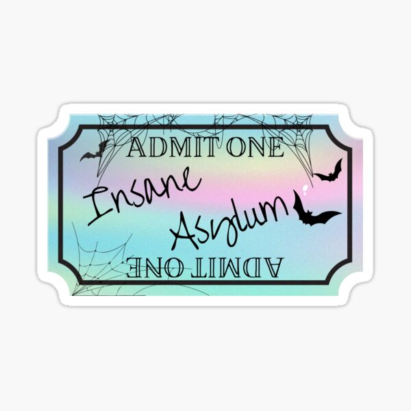 Item preview, Insane Asylum ticket designed and sold by TheQuirkyCrypt.