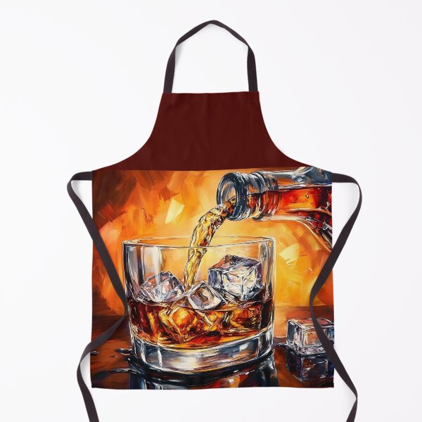 Item preview, Pouring the Perfect Drink - Ice and Whisky Meet in a Vibrant Glow Abstract Digital AI Generated Art designed and sold by OlfactoART Studio.