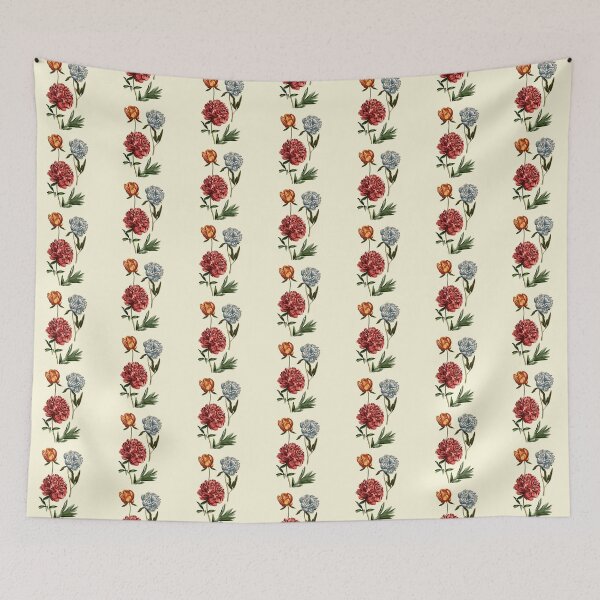 Item preview, Antique Pink Blue Orange Peonies designed and sold by IrisAndIvy.