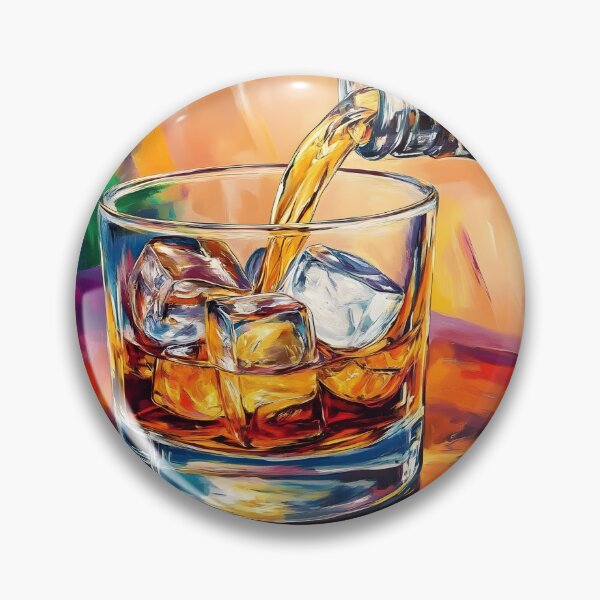 Item preview, Celebrate the Art of the Pour - Whiskey Meets Ice in a Symphony of Warm Tones and Bold Colors designed and sold by OlfactoART Studio.