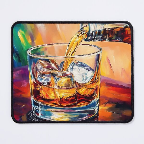 Item preview, Celebrate the Art of the Pour - Whiskey Meets Ice in a Symphony of Warm Tones and Bold Colors designed and sold by OlfactoART Studio.