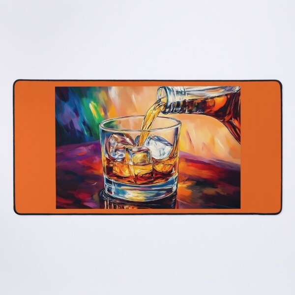 Item preview, Celebrate the Art of the Pour - Whiskey Meets Ice in a Symphony of Warm Tones and Bold Colors designed and sold by OlfactoART Studio.