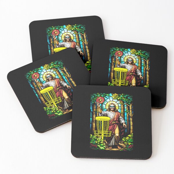 Item preview, Disc Golf Jesus Christ Stained Glass Forest Basket Golfer designed and sold by GrandeDuc.