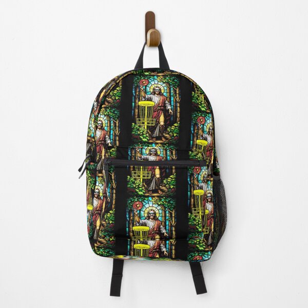Artikelvorschau, Disc Golf Jesus Christus Buntglas Wald Korb Golfer entworfen und verkauft von GrandeDuc.