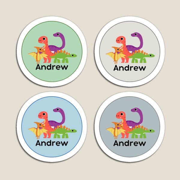 Item preview, Personalized Dinosaur Name Label Sticker Pack For Andrew designed and sold by IrisAndIvy.