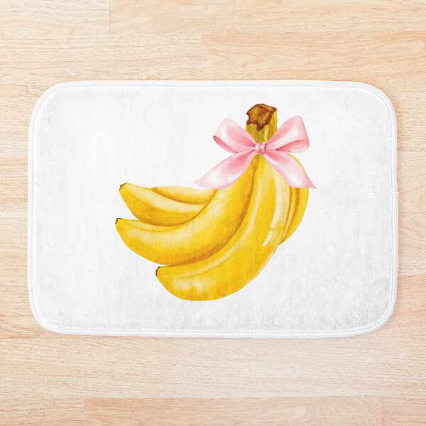 Item preview, Banana Bunch with Pink Bow – Coquette Fruit Aesthetic Illustration designed and sold by DivinePassion.