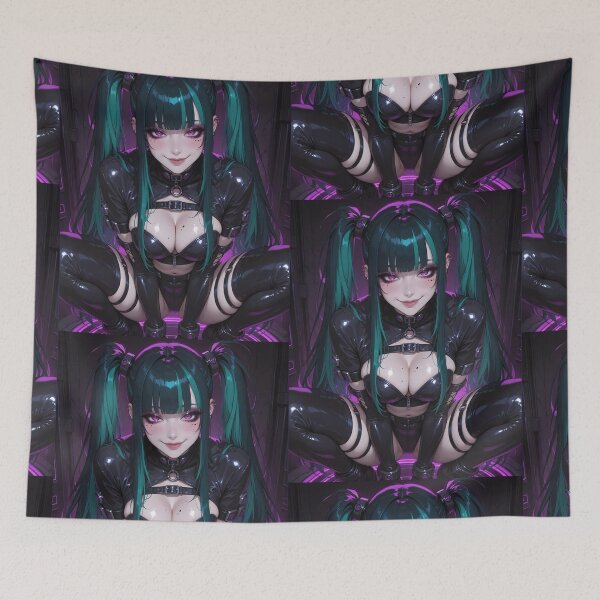 Item preview, Anime waifu cyberpunk digital art 3 designed and sold by Planet Utoppia.