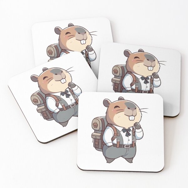 Item preview, Happy capybara with backpack. designed and sold by Underwoood.