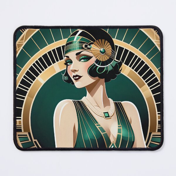 Item preview, Art Deco Jazz Age Socialite – A Vision of 1920s Glamour designed and sold by AI-Syn-Pro.