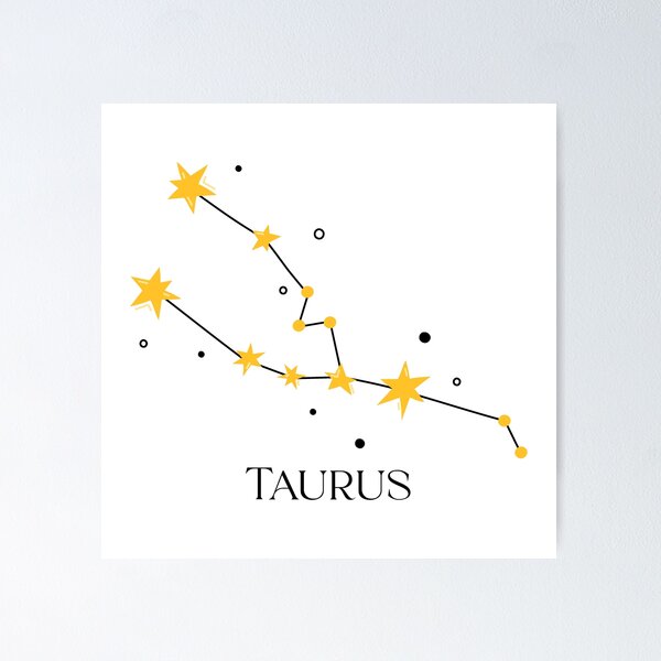 Item preview, Taurus Zodiac Sign, Constellation, Cute Stars Print designed and sold by AnnaVioletStore.