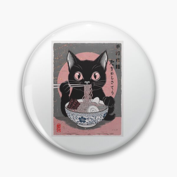 Item preview,  Vintage Cat Eating Ramen Noodles designed and sold by Roy & Tiffany.