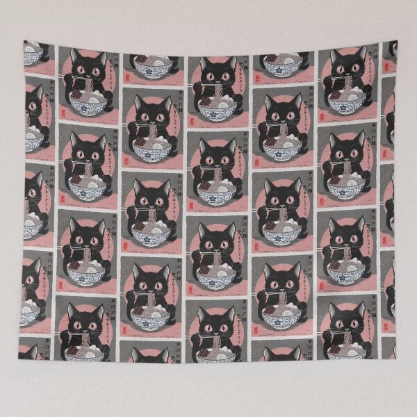 Item preview,  Vintage Cat Eating Ramen Noodles designed and sold by Roy & Tiffany.
