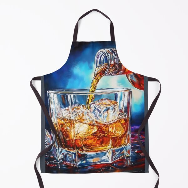 Item preview, Chill in Motion - Golden Whiskey Meets Ice in a Bold and Refreshing Composition designed and sold by OlfactoART Studio.