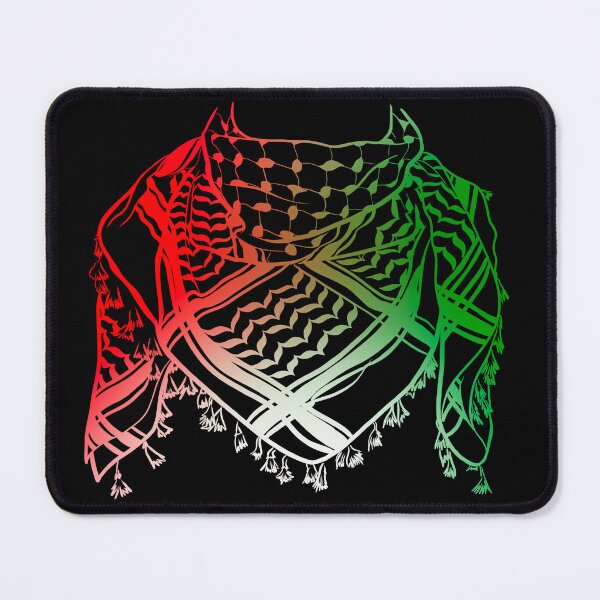 Aperçu de l'œuvre Keffieh palestinien - Rouge, Noir, Vert, Blanc créée et vendue par Iyad Ghanim.