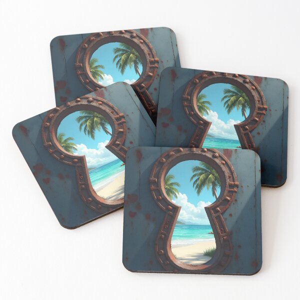 Item preview, key hole view of caribbean beach designed and sold by seahorse crossing.