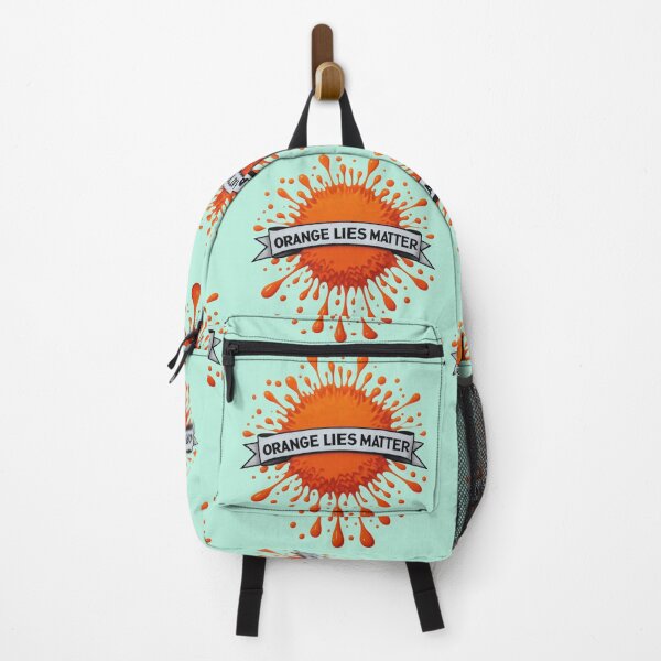 Item preview, Political banner alluding to D.Trump's many lies, orange blotter with caption: orange lies matter designed and sold by JaroDesign2023.