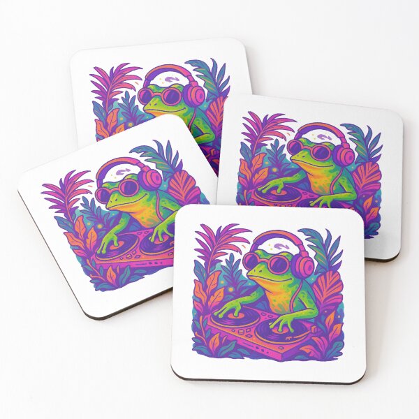 Item preview, Jungle Rave Frog DJ – Vibrant Abstract Music Art designed and sold by HEI DesignPartners.