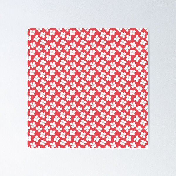 Item preview, Bold Retro Red Floral Pattern – Seamless Modern Flower Design with White Petals & Spirals | Aesthetic Gift Idea for Spring, Summer & More designed and sold by SwordScripts.