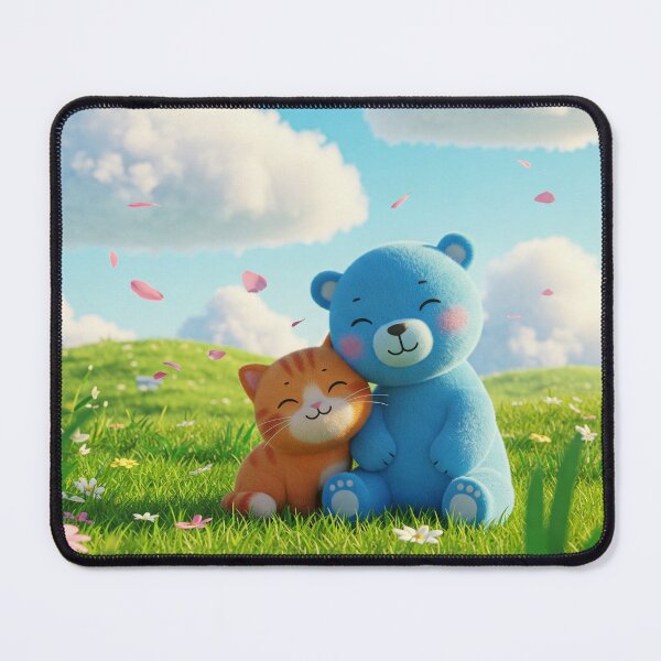 Item preview, Cute cat and bear smiling  designed and sold by GingaDesigns.