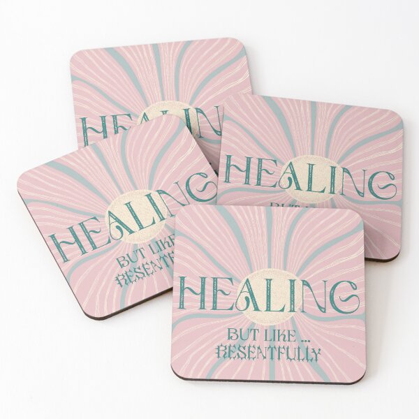 Item preview, Healing. But resentfully – Aesthetic Flower Quote designed and sold by Claque.