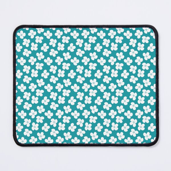 Artikelvorschau, Minimalist White Flower Pattern on Teal – Seamless Retro Floral Design | Cool Modern Vibe for Spring Decor, Aesthetic Gifts & Summer Style entworfen und verkauft von SwordScripts.