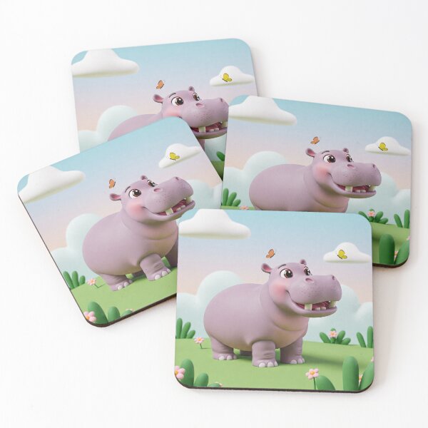 Item preview, Hippo smiling with butterflies  designed and sold by GingaDesigns.