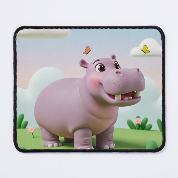 Item preview, Hippo smiling with butterflies  designed and sold by GingaDesigns.