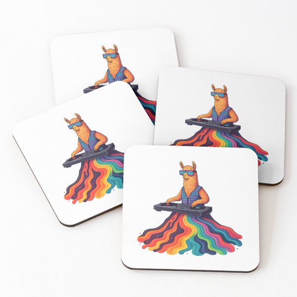 Item preview, Llama DJ on a Volcano – Psychedelic Animal Party Art designed and sold by HEI DesignPartners.