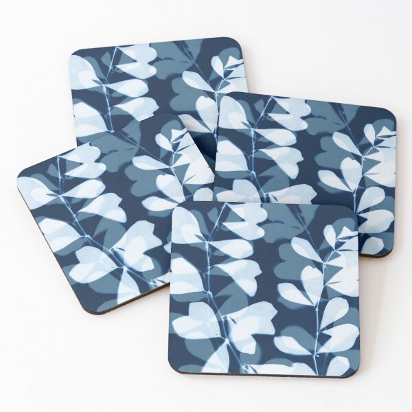 Item preview, Botanical Cyanotype Blue and White Leaf Silhouette designed and sold by Janine Aykens.