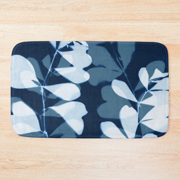 Item preview, Botanical Cyanotype Blue and White Leaf Silhouette designed and sold by Janine Aykens.