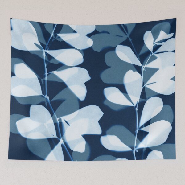 Item preview, Botanical Cyanotype Blue and White Leaf Silhouette designed and sold by Janine Aykens.