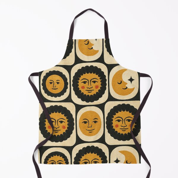 Item preview, Retro Sun and Moon Face Pattern Design designed and sold by weirdfishes123.
