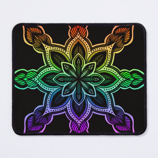 Item preview, Rainbow Mandala Radiance – Intricate Line Art on Black designed and sold by Leanne-Michelle.