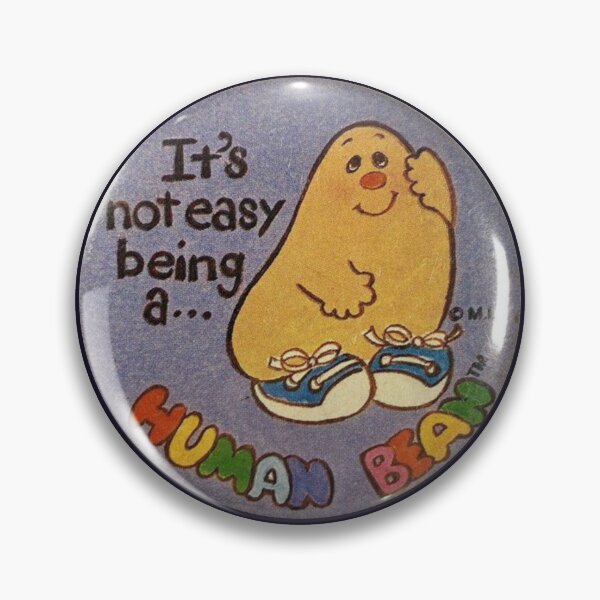 Item preview, Human Bean | Vintage Pin Badge Reprint | Retro Distressed Activism Button, Political Statement, Anti-War, Social Justice, Radical New Age Rebellion, Grunge Style Collectible designed and sold by Two Otters Co.