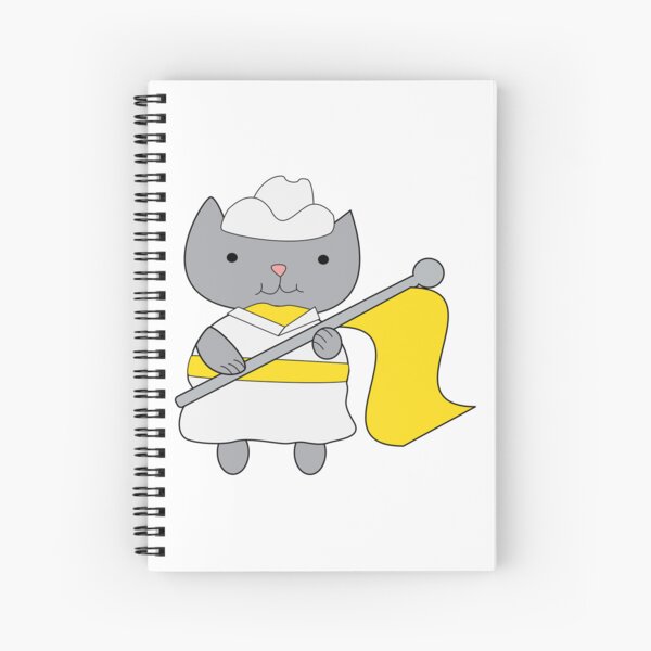Color Guard Cat Yellow and White Spiral Notebook