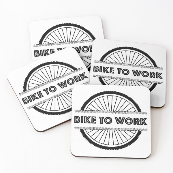 Item preview, Bike to Work - Art urban bicycle, classic wheel tire, quote: designed and sold by Pedal Canvas.