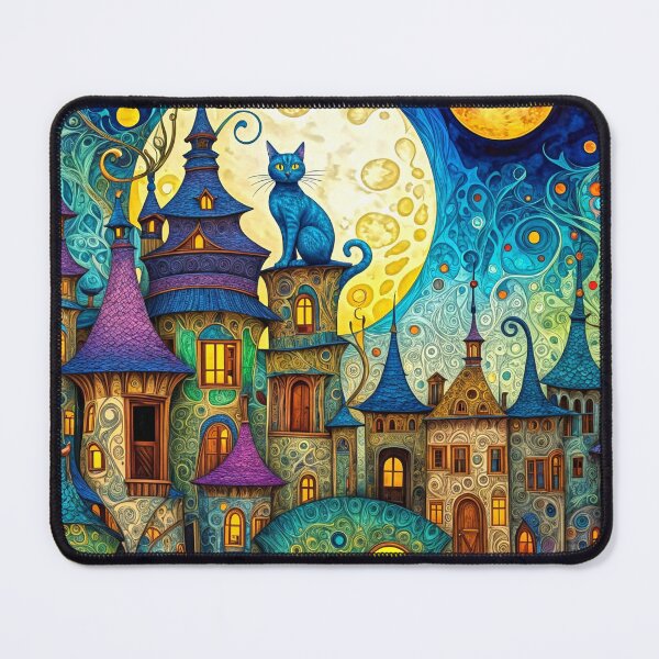 Item preview, Black Cat on a Roof designed and sold by Beyond The Canvas.