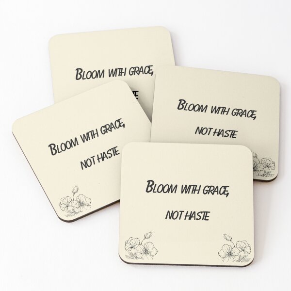 Item preview, Bloom With Grace, Not Haste — Minimal Flower Quote designed and sold by AIKNOCKTECK.