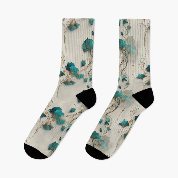 Item preview, Ethereal Petal Whispers – Teal Ginkgo Flow on Cream Canvas designed and sold by Moisky Patterns.