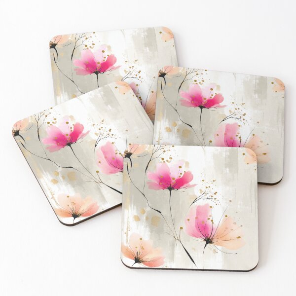 Item preview, Soft Petal Waltz – Blush Pink Floral Dance on Cream Canvas designed and sold by Moisky Patterns.
