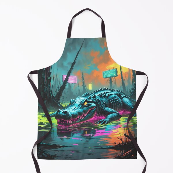 Item preview, Glowing Crocodile in a Synthwave Swamp designed and sold by Blueangelgal.